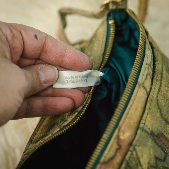 Hobo Metallic Leather Print Mara Zip Crossbody Shoulder Strap Bag Handbag Purse - Picture 7 of 8